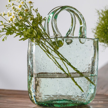 Sac à main en vase de décoration de table en verre recyclé